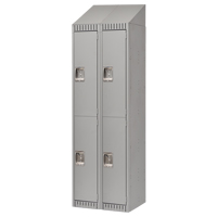 Lockers, 2 -tier, Bank of 2, 24" x 18" x 82", Steel, Grey, Knocked Down Rock Safety Industrial Ltd
