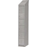 Lockers, 6 -tier, 12" x 18" x 82", Steel, Grey, Knocked Down Rock Safety Industrial Ltd