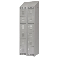 Lockers, 6 -tier, Bank of 2, 24" x 18" x 82", Steel, Grey, Knocked Down Rock Safety Industrial Ltd