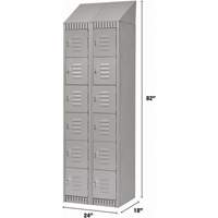 Lockers, 6 -tier, Bank of 2, 24" x 18" x 82", Steel, Grey, Knocked Down Rock Safety Industrial Ltd