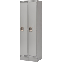 Lockers, Bank of 2, 24" x 18" x 76", Steel, Grey, Knocked Down Rock Safety Industrial Ltd