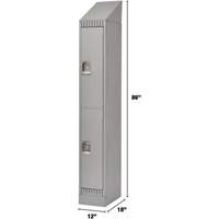 Casiers, 2 niveaux, 12" x 18" x 86", Acier, Gris, D&eacute;mont&eacute; Rock Safety Industrial Ltd