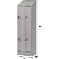Casiers, 2 niveaux, Bloc de 2, 24" x 18" x 86", Acier, Gris, D&eacute;mont&eacute; Rock Safety Industrial Ltd