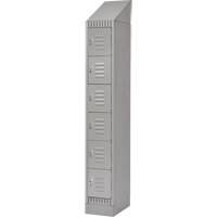 Lockers, 6 -tier, 12" x 18" x 86", Steel, Grey, Knocked Down Rock Safety Industrial Ltd