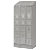 Lockers, 6 -tier, Bank of 3, 36" x 18" x 86", Steel, Grey, Knocked Down Rock Safety Industrial Ltd