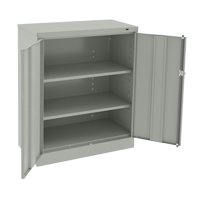 Counter High Cabinet, Steel, 2 Shelves, 42" H x 36" W x 18" D, Light Grey Rock Safety Industrial Ltd