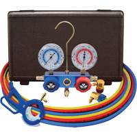 Jeu de manom&egrave;tres collecteurs pour automobile avec coupleurs et robinet perce-canette lat&eacute;rale 3 en 1 Rock Safety Industrial Ltd