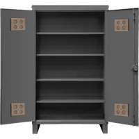 Armoire ext&eacute;rieure robuste, Acier, 4 Tablettes, 78" h x 60" la x 24" P, Gris Rock Safety Industrial Ltd