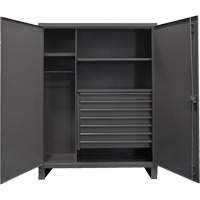 Extra Heavy-Duty Wardrobe Cabinet, Steel, 48" W x 24" D x 78" H, Grey Rock Safety Industrial Ltd