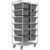 Mobile Tub Rack, Double-sided, 12 bins, 26" W x 36" D x 74" H Rock Safety Industrial Ltd
