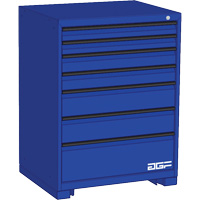 Armoire &agrave; tiroirs modulaire, 7 tiroirs, 30" la x 24" p x 40" h, Bleu Rock Safety Industrial Ltd