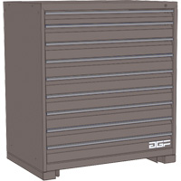 Armoire &agrave; tiroirs modulaire, 9 tiroirs, 24" la x 28" p x 40" h, Gris Rock Safety Industrial Ltd