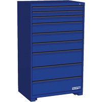 Armoire &agrave; tiroirs modulaire, 9 tiroirs, 36" la x 24" p x 60" h, Bleu Rock Safety Industrial Ltd