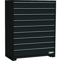 Modular Drawer Cabinet, 9 Drawers, 24" W x 24" D x 60" H, Black Rock Safety Industrial Ltd