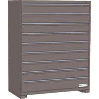Modular Drawer Cabinet, 9 Drawers, 24" W x 24" D x 60" H, Grey Rock Safety Industrial Ltd