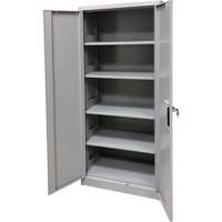 Storage Cabinet, Steel, 4 Shelves, 66" H x 30" W x 15" D, Grey Rock Safety Industrial Ltd