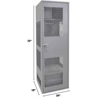 Gear Locker with Door, Steel, 24" W x 18" D x 72" H, Grey Rock Safety Industrial Ltd