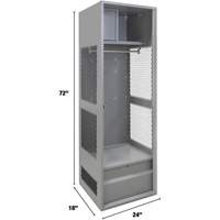 Gear Locker, Steel, 24" W x 18" D x 72" H, Grey Rock Safety Industrial Ltd