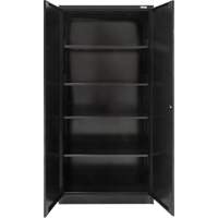 Hi-Boy Storage Cabinet, Steel, 4 Shelves, 72" H x 36" W x 18" D, Black Rock Safety Industrial Ltd