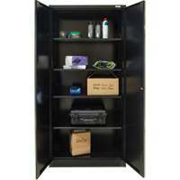 Hi-Boy Storage Cabinet, Steel, 4 Shelves, 72" H x 36" W x 18" D, Black Rock Safety Industrial Ltd