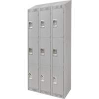 Casiers, 3 niveaux, Bloc de 3, 36" x 18" x 82", Acier, Gris, D&eacute;mont&eacute; Rock Safety Industrial Ltd