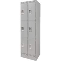 Casiers, 3 niveaux, Bloc de 2, 24" x 18" x 76", Acier, Gris, D&eacute;mont&eacute; Rock Safety Industrial Ltd