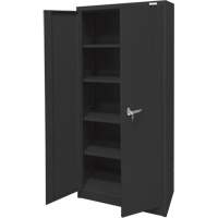 Storage Cabinet, Steel, 4 Shelves, 66" H x 30" W x 15" D, Black Rock Safety Industrial Ltd