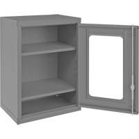 Armoire de rangement murale avec portes transparentes, 26-15/16" h x 18-1/8" la x 13-11/16" p, 2 tablettes, Acier, Gris Rock Safety Industrial Ltd