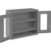 Armoire de rangement murale avec portes transparentes, 26-15/16" h x 29-7/8" la x 13-11/16" p, 2 tablettes, Acier, Gris Rock Safety Industrial Ltd