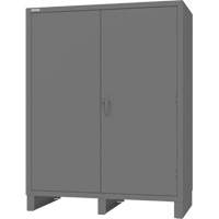 Armoire avec portes encastr&eacute;es, Acier, 4 Tablettes, 78" h x 60" la x 30" P, Gris Rock Safety Industrial Ltd