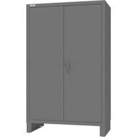 Armoire avec barre de suspension et portes encastr&eacute;es standards, Acier, 78" h x 48" la x 24" P, Gris Rock Safety Industrial Ltd