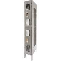 Casiers ventil&eacute;s, 2 niveaux, 12" x 18" x 78", Acier, Gris, D&eacute;mont&eacute;, Perfor&eacute; Rock Safety Industrial Ltd
