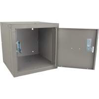 Casier cubique empilable, 12" x 12" x 12", Acier, Gris, D&eacute;mont&eacute; Rock Safety Industrial Ltd