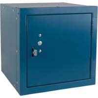 Casier cubique empilable, 12" x 12" x 12", Acier, Bleu, D&eacute;mont&eacute; Rock Safety Industrial Ltd