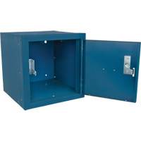 Casier cubique empilable, 12" x 12" x 12", Acier, Bleu, D&eacute;mont&eacute; Rock Safety Industrial Ltd