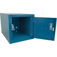 Casier cubique empilable, 12" x 18" x 12", Acier, Bleu, D&eacute;mont&eacute; Rock Safety Industrial Ltd