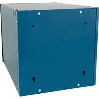 Casier cubique empilable, 12" x 18" x 12", Acier, Bleu, D&eacute;mont&eacute; Rock Safety Industrial Ltd