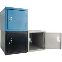Casier cubique empilable, 12" x 18" x 12", Acier, Gris, D&eacute;mont&eacute; Rock Safety Industrial Ltd