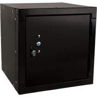 Casier cubique empilable, 12" x 12" x 12", Acier, Noir, D&eacute;mont&eacute; Rock Safety Industrial Ltd
