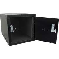 Casier cubique empilable, 12" x 18" x 12", Acier, Noir, D&eacute;mont&eacute; Rock Safety Industrial Ltd