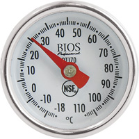 1" Dial Thermometer Celsius Only with Calibration Sleeve, Contact, Analogue, 0.4-230°F (-18-110°C) Rock Safety Industrial Ltd