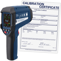 Professional Infrared Thermometer with Integrated Type K Thermocouple & Calibration Certificate, -58 - 3362°F (-50 - 1850°C), 55:1, Adjustable Emmissivity Rock Safety Industrial Ltd