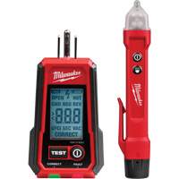D&eacute;tecteur de tension avec DEL et testeur de prise DDFT, 50 V - 1000 V, Alerte Affichage & son Rock Safety Industrial Ltd