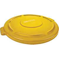 Round Brute&reg; Tops, Flat Lid, Plastic/Polyethylene, Fits Container Size: 22" Dia. Rock Safety Industrial Ltd