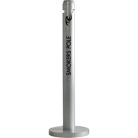 Smokers' Pole Cigarette Receptacle, Free-Standing, Aluminum, 41" Height Rock Safety Industrial Ltd