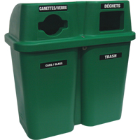 Contenants de recyclage Bullseye, Bord de rue, Plastique, 2 x 22 gal. US Rock Safety Industrial Ltd