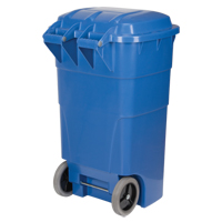 Roll Out Recycling Bin, Curbside, Polyethylene, 65 US gal. Rock Safety Industrial Ltd