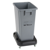 Recycling & Waste Receptacle Dolly, Polypropylene, Black, Fits: 17-1/4" x 12-1/2" Rock Safety Industrial Ltd