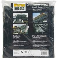 B&acirc;che, Usage industriel l&eacute;ger, Noir, 6' x 8' x 8 mils Rock Safety Industrial Ltd
