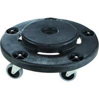 Brute&reg; Quiet Dolly, Polyethylene, Black, Fits: 26-1/2" Dia. Rock Safety Industrial Ltd